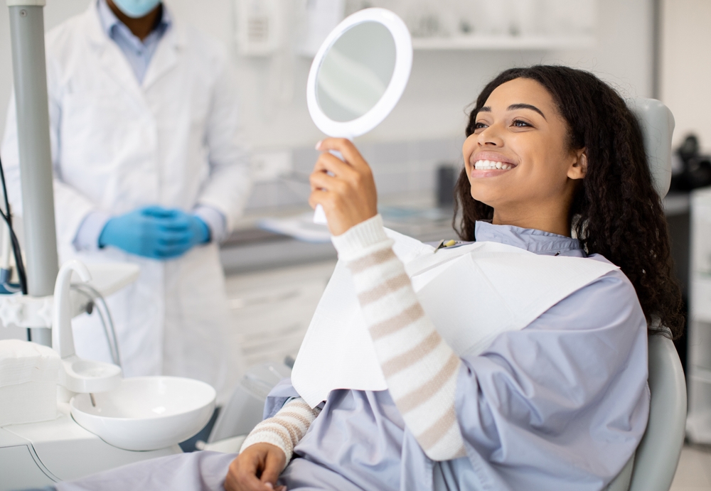 Dentist consultation with patient in a modern office setting
